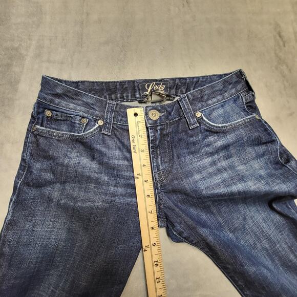 Lucky Brand Jeans Womens 6 28 Blue Stockton Lola Bootcut Long Inseam Made in USA - Picture 7 of 10